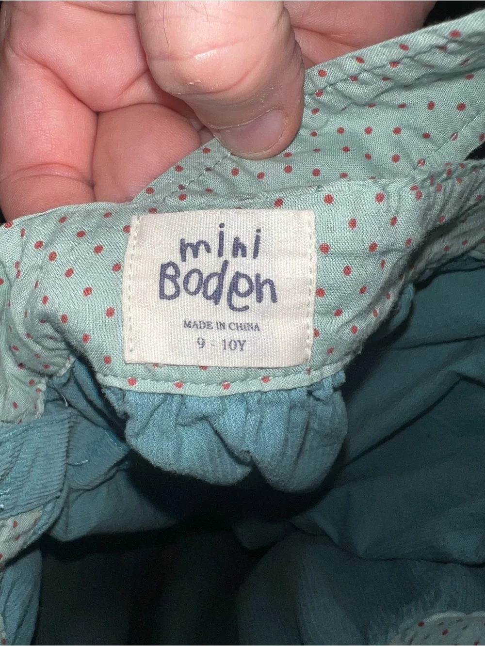 Mini Boden Teal Green Pinafore Dress